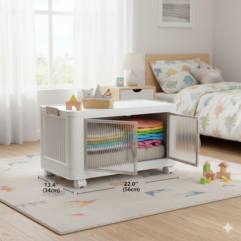 ארונית אחסון עם מכסים ודלתות-דגם פאריס