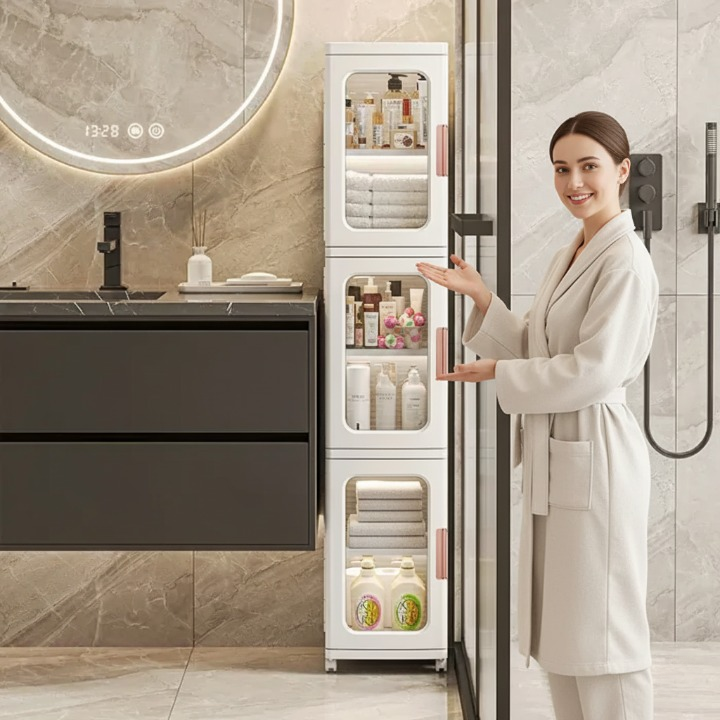 ארון אחסון צר רב תכליתי שלוש קומות דגם מילאנו