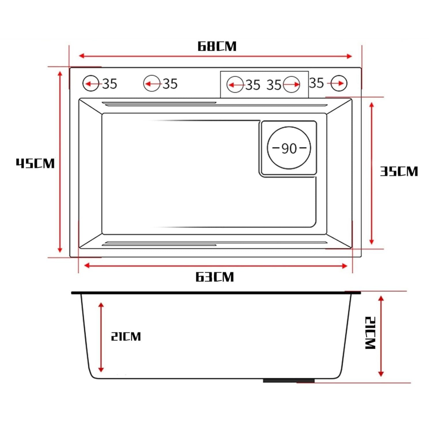 כיור מטבח קומפלט נירוסטה מבית קאזה הום