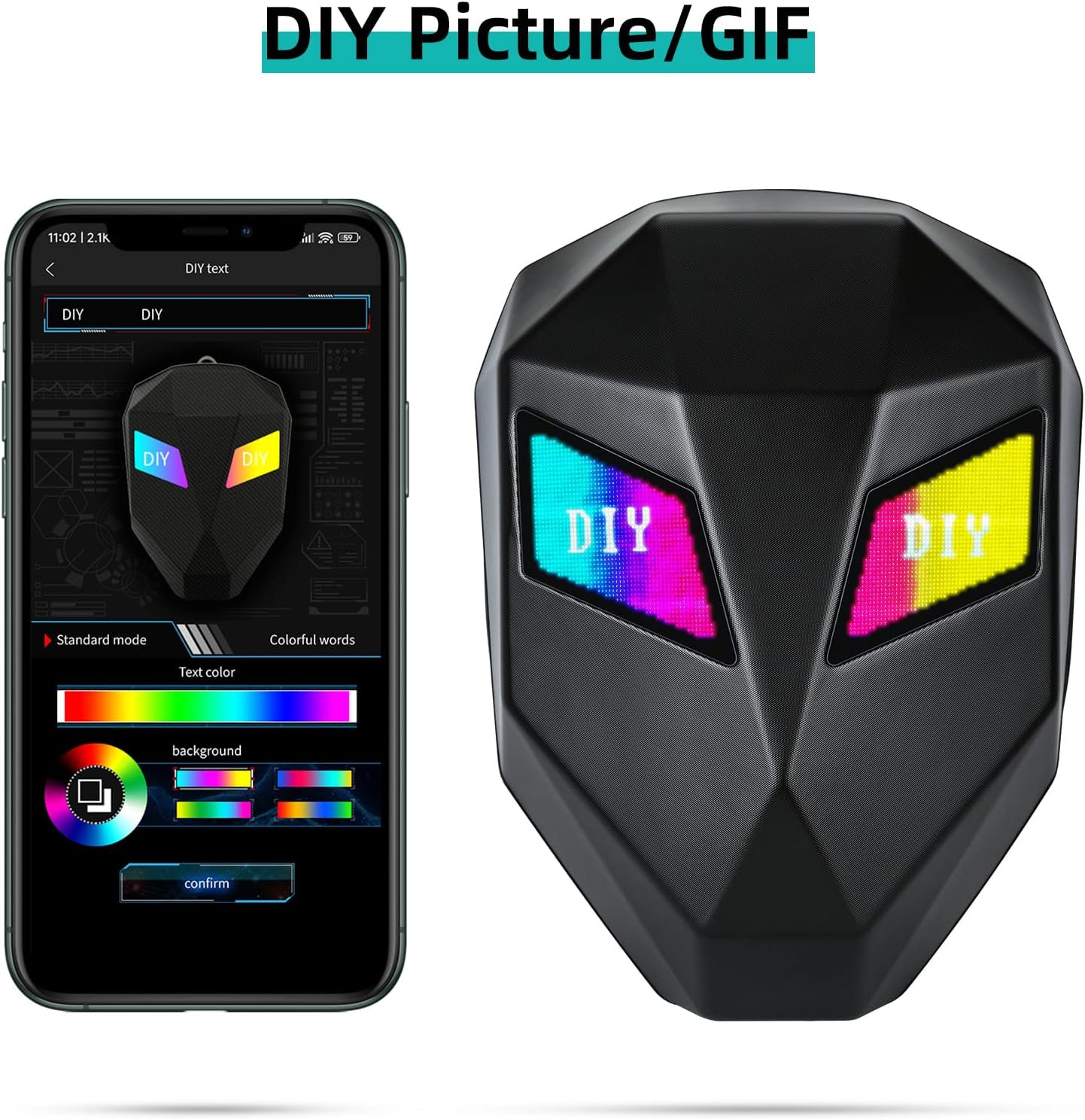 תיק גב לאופנוע LED עם מסך ניתן לתכנות וצבע מלא, עמיד למים (48×18×36 ס”מ)