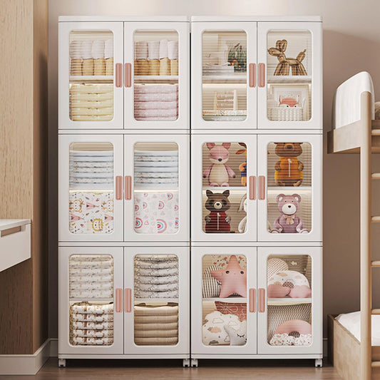 ארון גלגל פלסטיק מתקפל, עם גלגלים 3 קומות (155.5*53*36) דגם לונדון