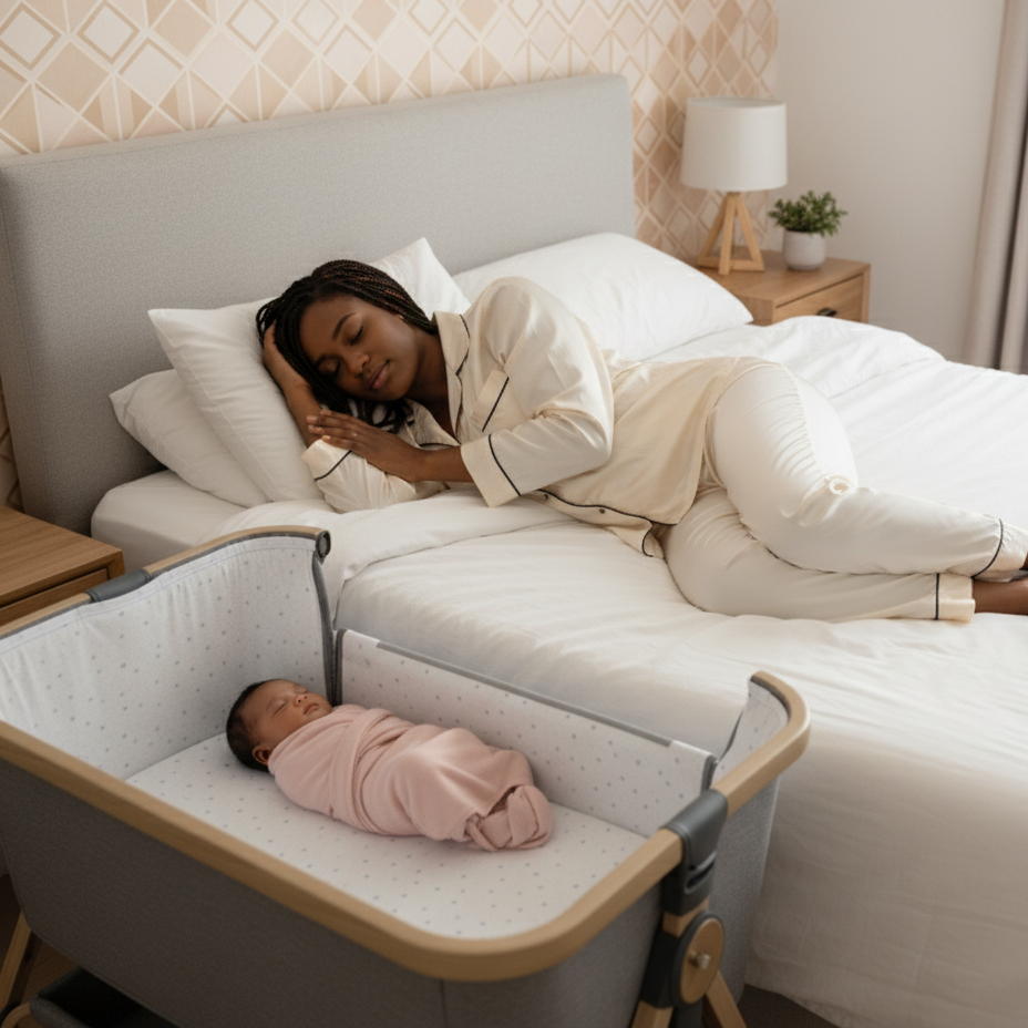 עריסת תינוק יוקרתית עם גלגלים ונעילה | ניידות חכמה ונוחות מושלמת להורים