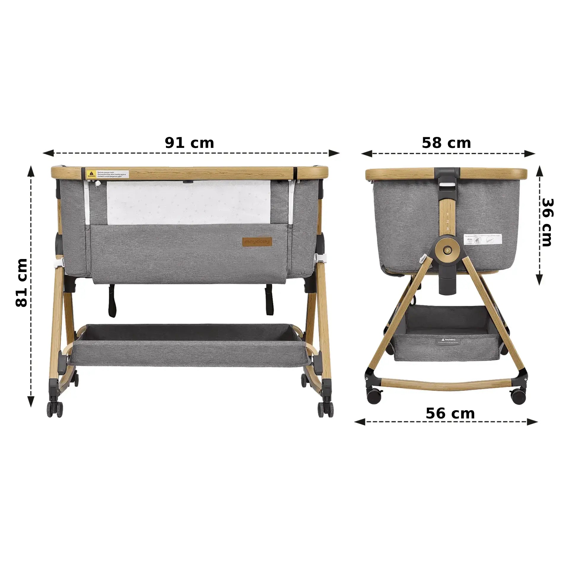 מיטת תינוק ניידת עם גלגלים - עריסה מתנדנדת - SPORTDESIGN