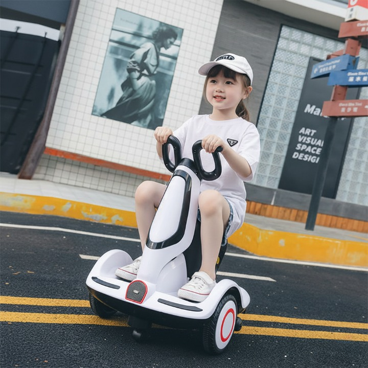 בימבה חשמלית לילדים עם שלט רחוק, מוזיקה, אורות בצבע לבן