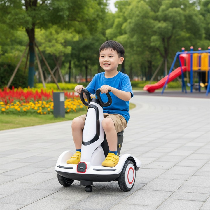 בימבה חשמלית לילדים עם שלט רחוק, מוזיקה, אורות בצבע לבן