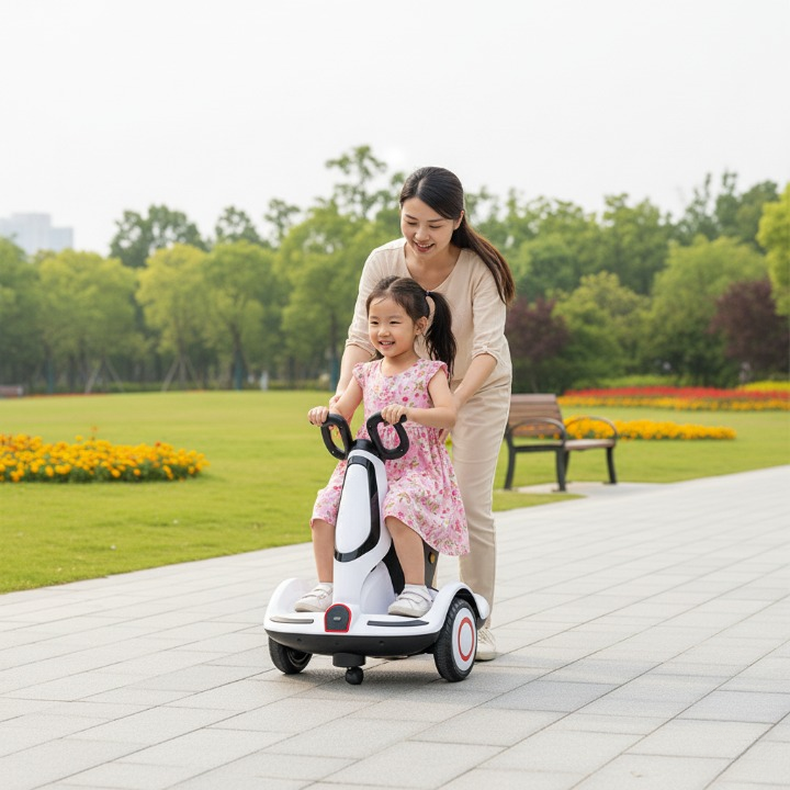 בימבה חשמלית לילדים עם שלט רחוק, מוזיקה, אורות בצבע לבן