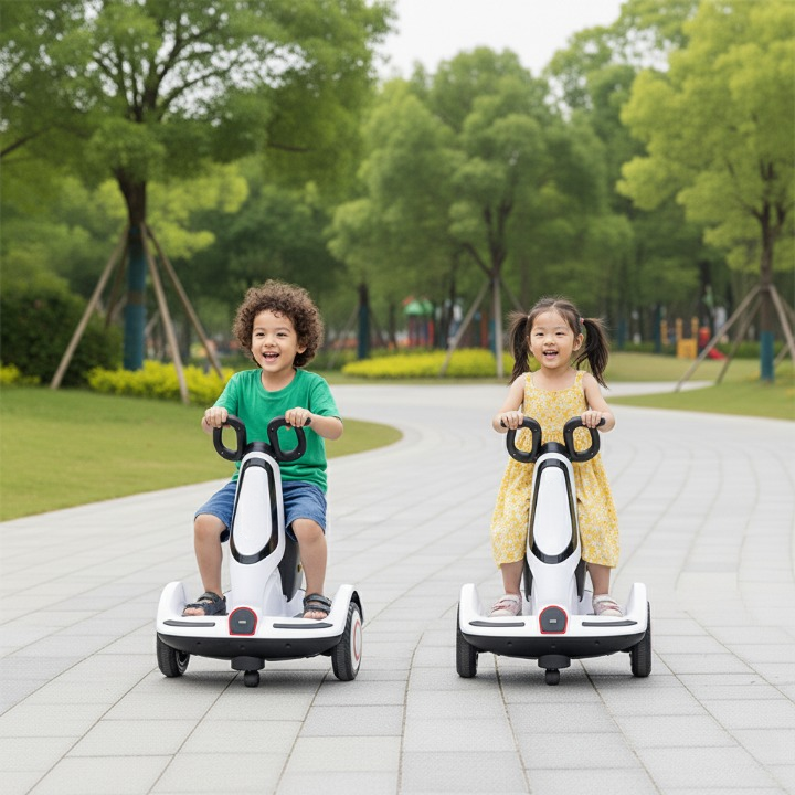 בימבה חשמלית לילדים עם שלט רחוק, מוזיקה, אורות בצבע לבן