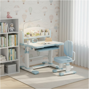 סט שולחן כתיבה וכיסא ארגונומי מתכוונן לגובה לילדים