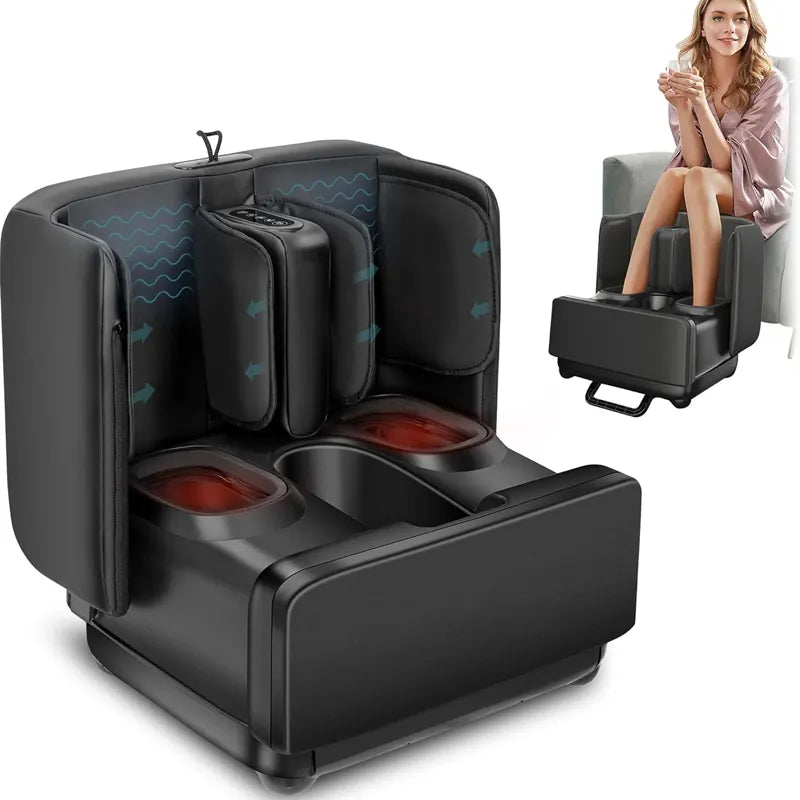 הדום עיסוי OTTOMAN MASSAGER - חמש פעולות במכשיר אחד, צבע שחור