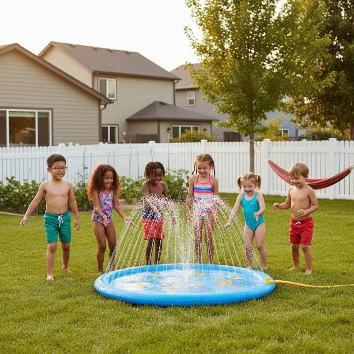 שטיח משחק מתנפח משפריץ מים 