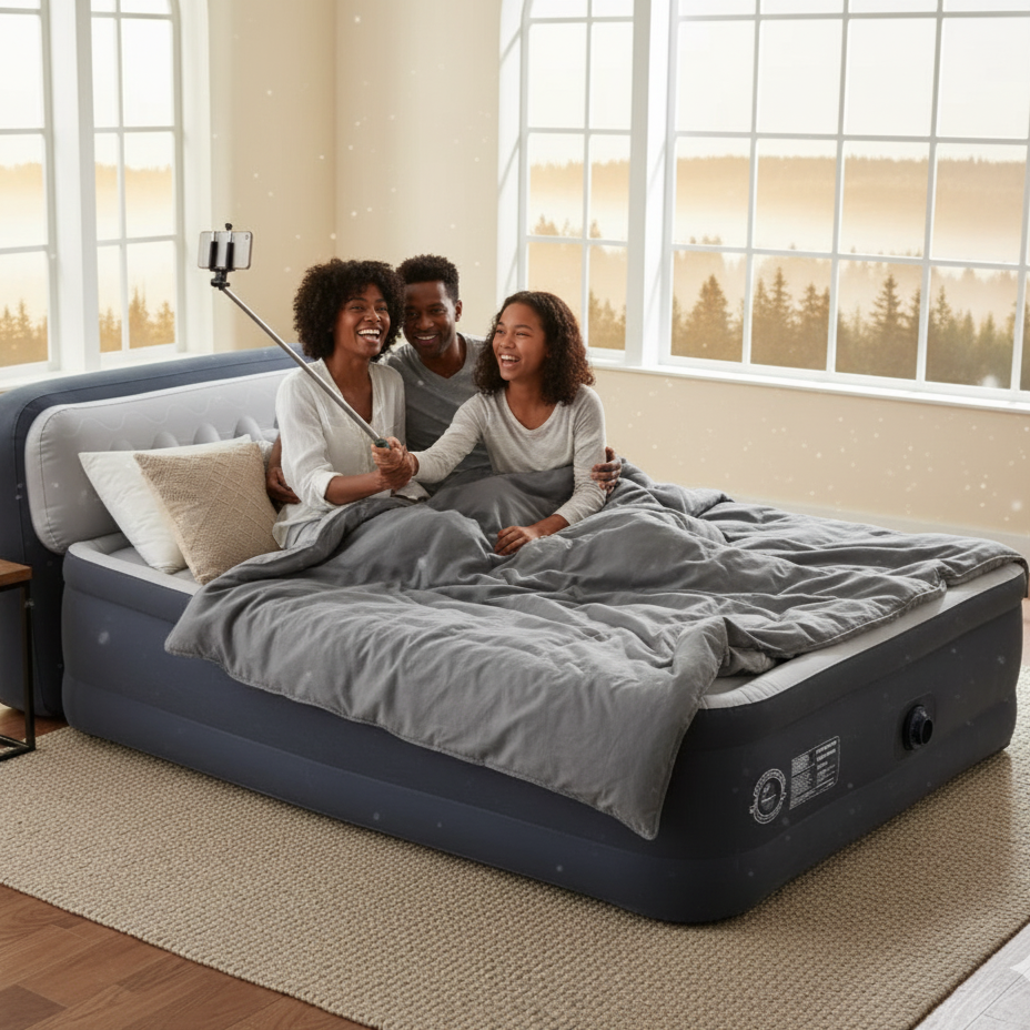 מזרון זוגי מתנפח כולל משאבה ומשנת לראש (152*236 ס"מ) - INTEX