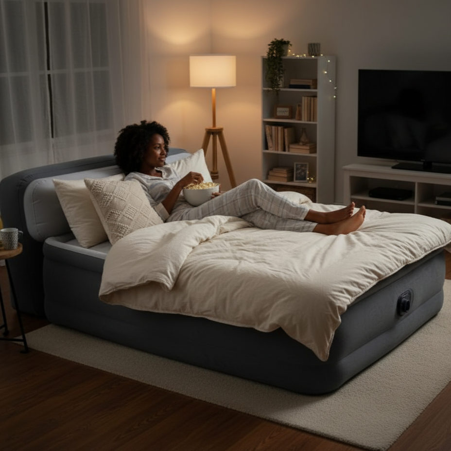 מזרון זוגי מתנפח כולל משאבה ומשנת לראש (152*236 ס"מ) - INTEX