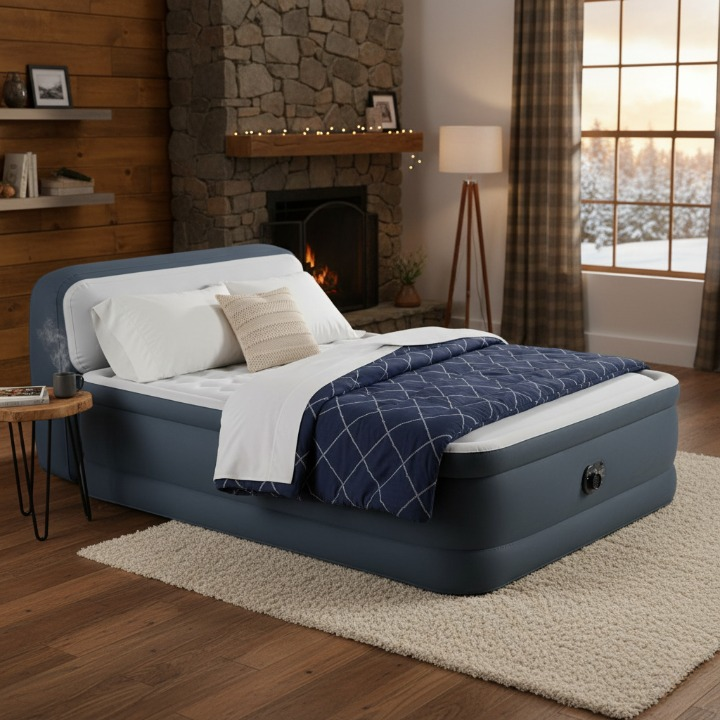 מזרון זוגי מתנפח כולל משאבה ומשנת לראש (152*236 ס"מ) - INTEX