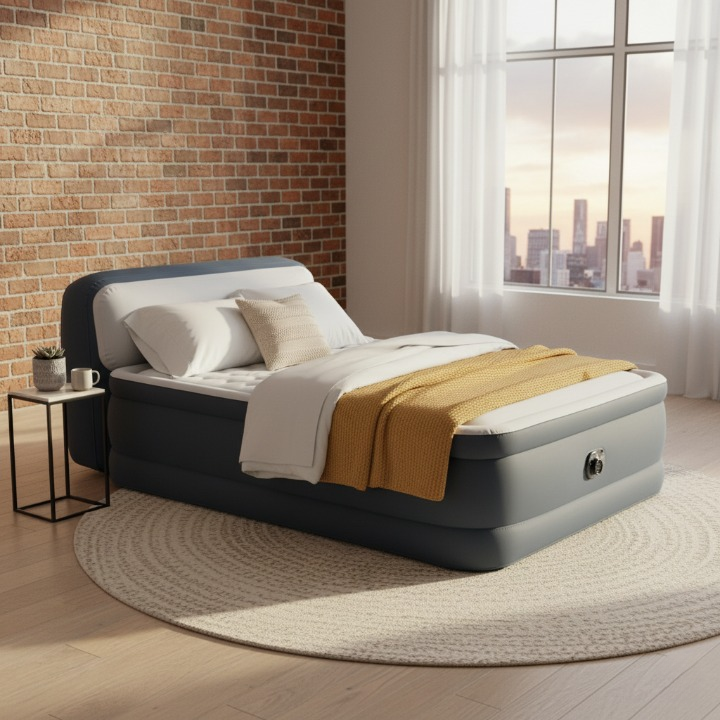 מזרון זוגי מתנפח כולל משאבה ומשנת לראש (152*236 ס"מ) - INTEX