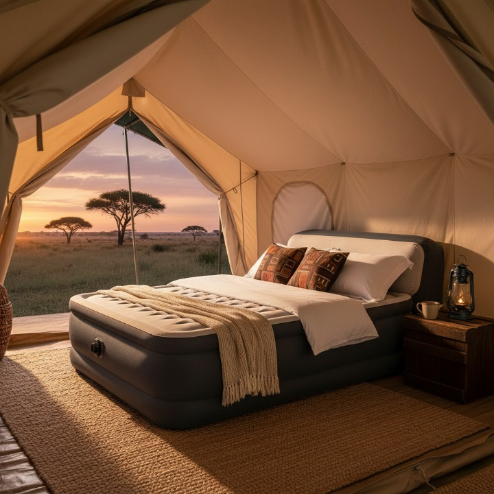 מזרון זוגי מתנפח כולל משאבה ומשנת לראש (152*236 ס"מ) - INTEX