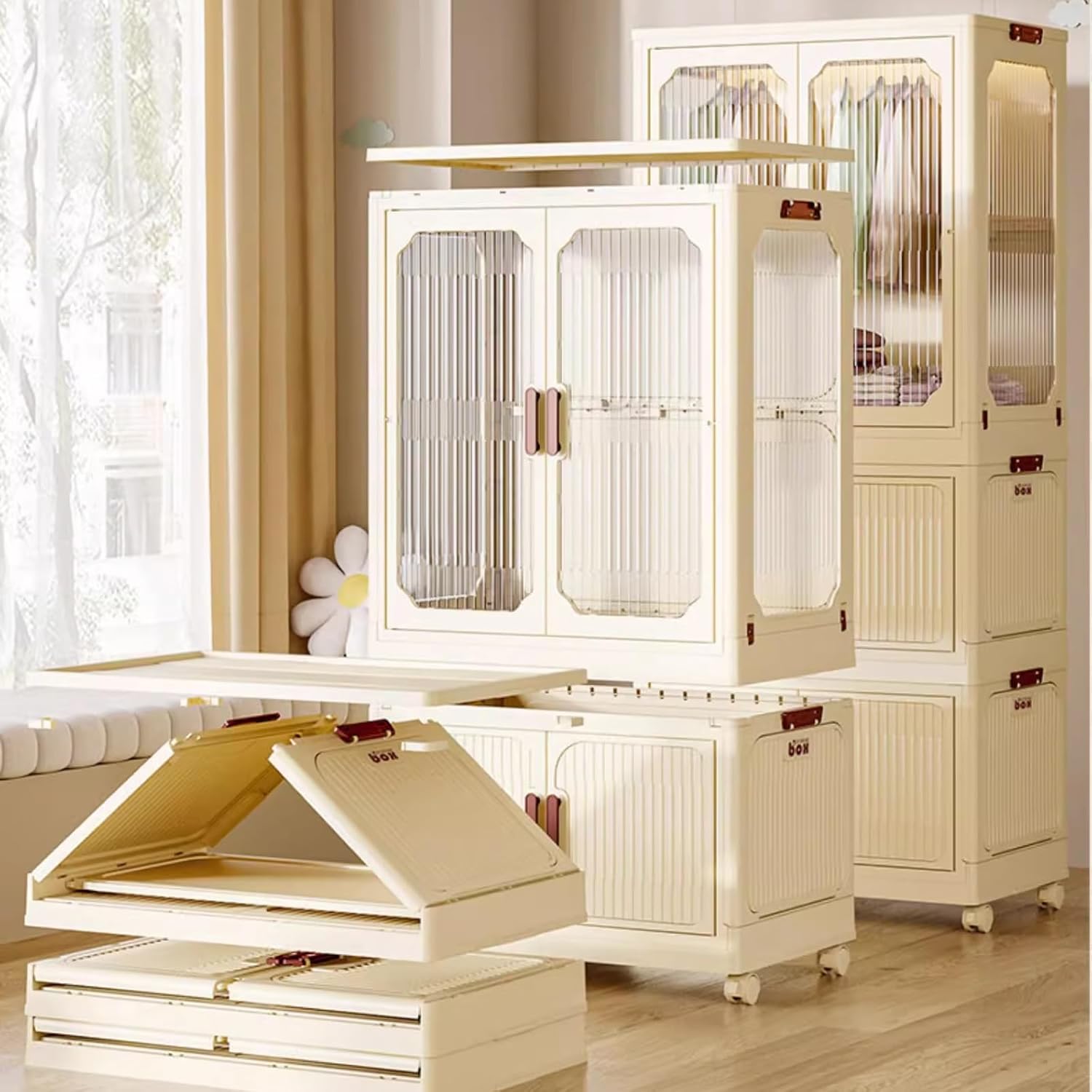 ארון תלייה חדשני מפלסטיק עם גלגלים דגם EazyBox (156*68.5*43 ס"מ)