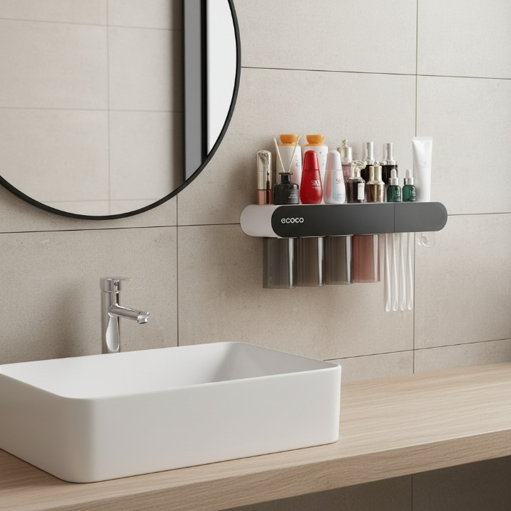 ECOCO - מדף מתקפל ללא קדיחה המתאים למטבח ולמקלחת 