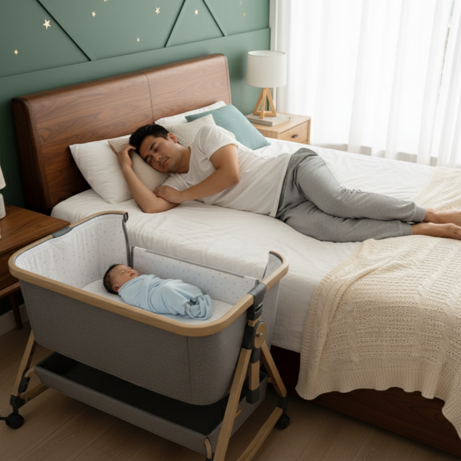 מיטת תינוק ניידת עם גלגלים - עריסה מתנדנדת - SPORTDESIGN