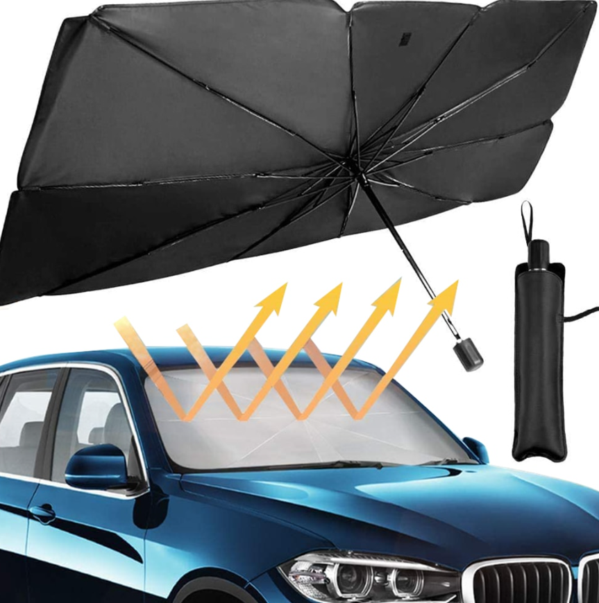 מגן שמש מטריה לרכב מתקפל ונוח במיוחד