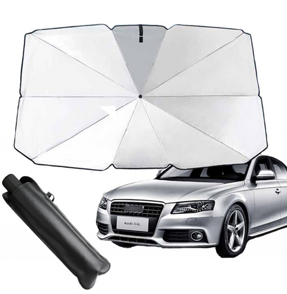 מגן שמש מטריה לרכב מתקפל ונוח במיוחד, שתי יחידות ב 100 שקל בלבד