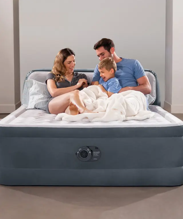 מזרון זוגי מתנפח כולל משאבה ומשענת לראש (152*236 ס"מ) - INTEX