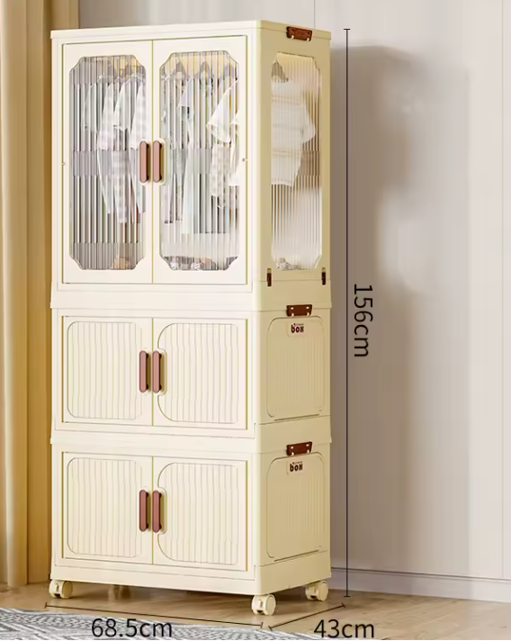 ארון תלייה חדשני מפלסטיק עם גלגלים דגם EazyBox (156*68.5*43 ס"מ)