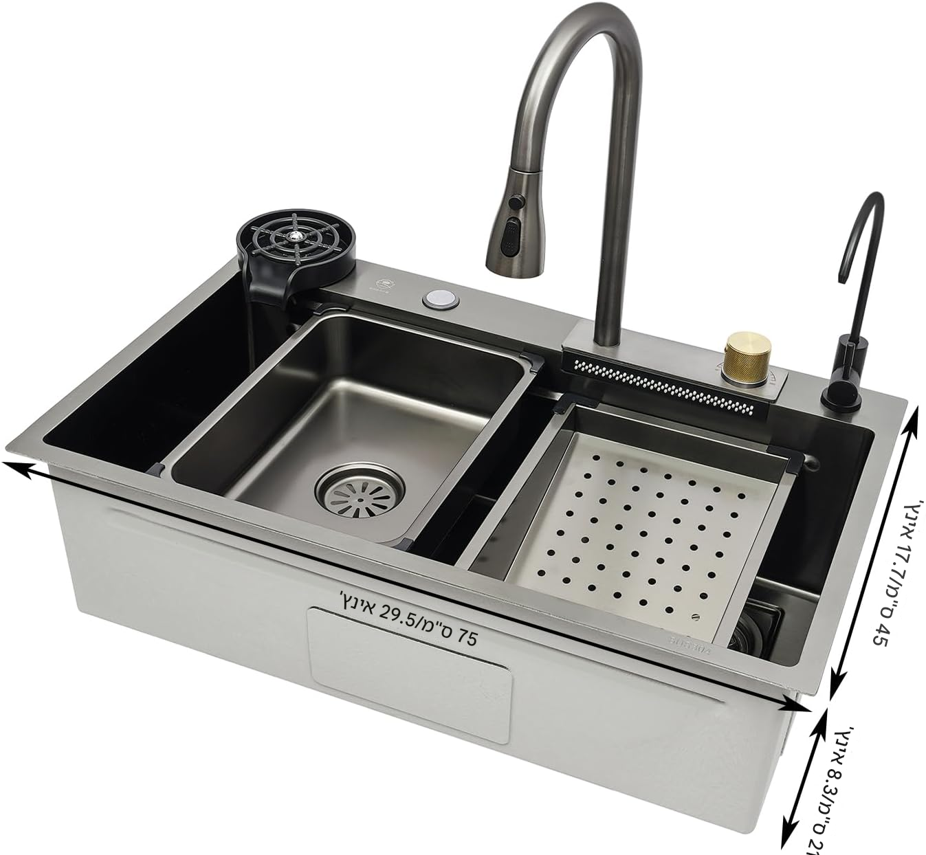 כיור מטבח קומפלט נירוסטה מבית קאזה הום