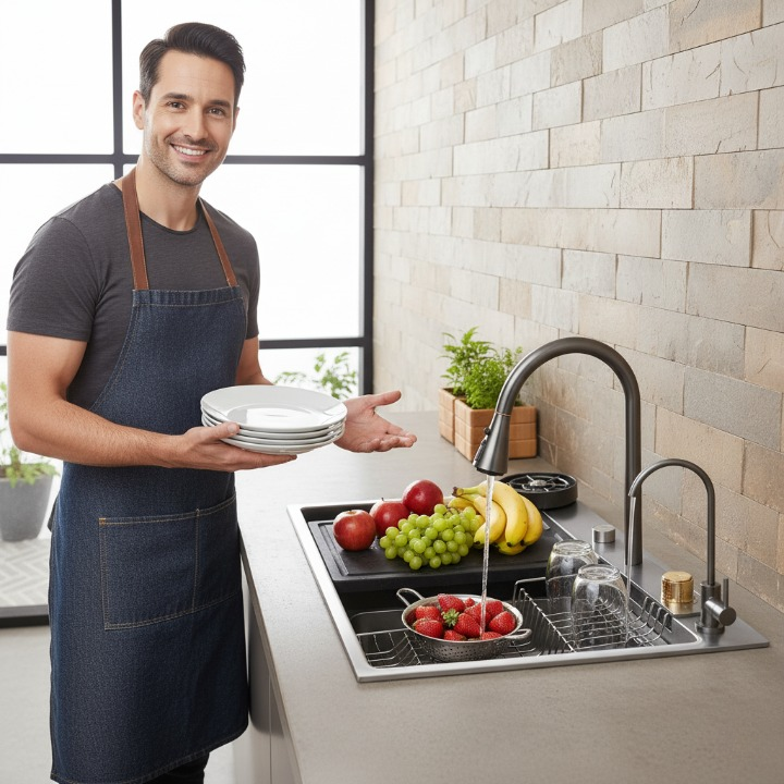 כיור מטבח קומפלט נירוסטה מבית קאזה הום