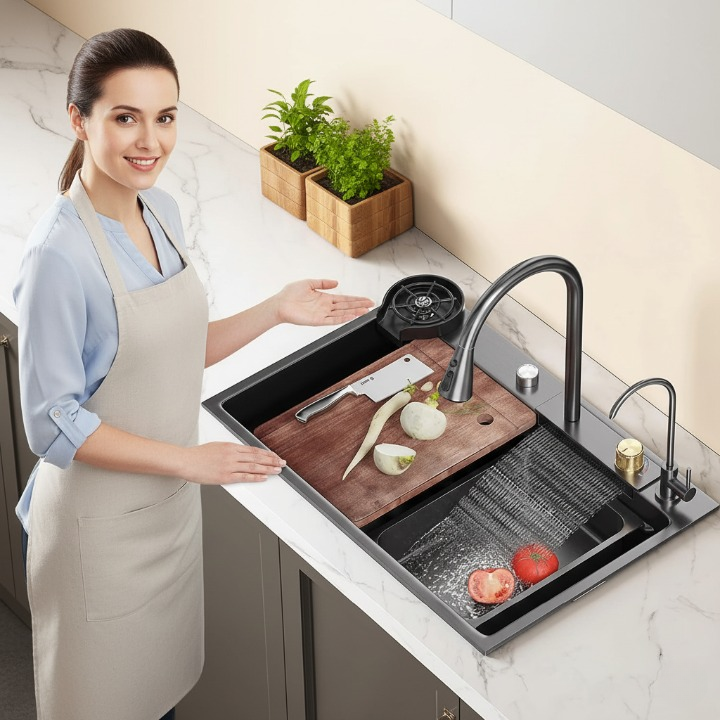 כיור מטבח קומפלט נירוסטה מבית קאזה הום