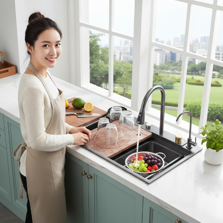 כיור מטבח קומפלט נירוסטה מבית קאזה הום