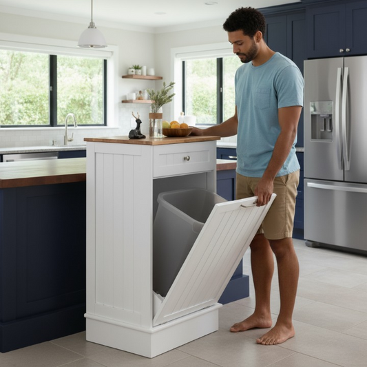 ארון פח מעץ, כולל מגירה אחסון, ומשטח עליון, מתאים למטבח או סלון