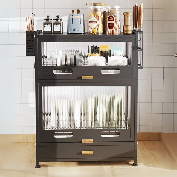 מיבש כלים חדשני עם שתי מגירות ומדף נשלף (70*28.5*52)