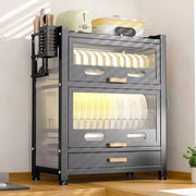 מיבש כלים חדשני עם שתי מגירות ומדף נשלף (70*28.5*52)