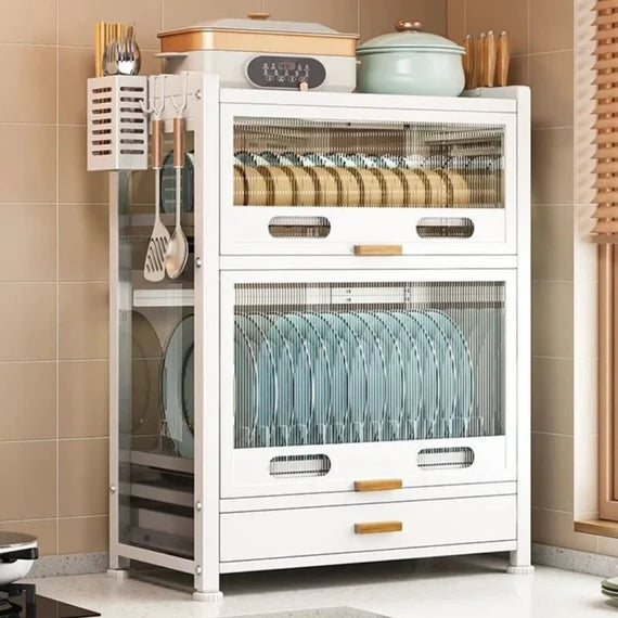 מיבש כלים חדשני עם שתי מגירות ומדף נשלף (70*28.5*52)