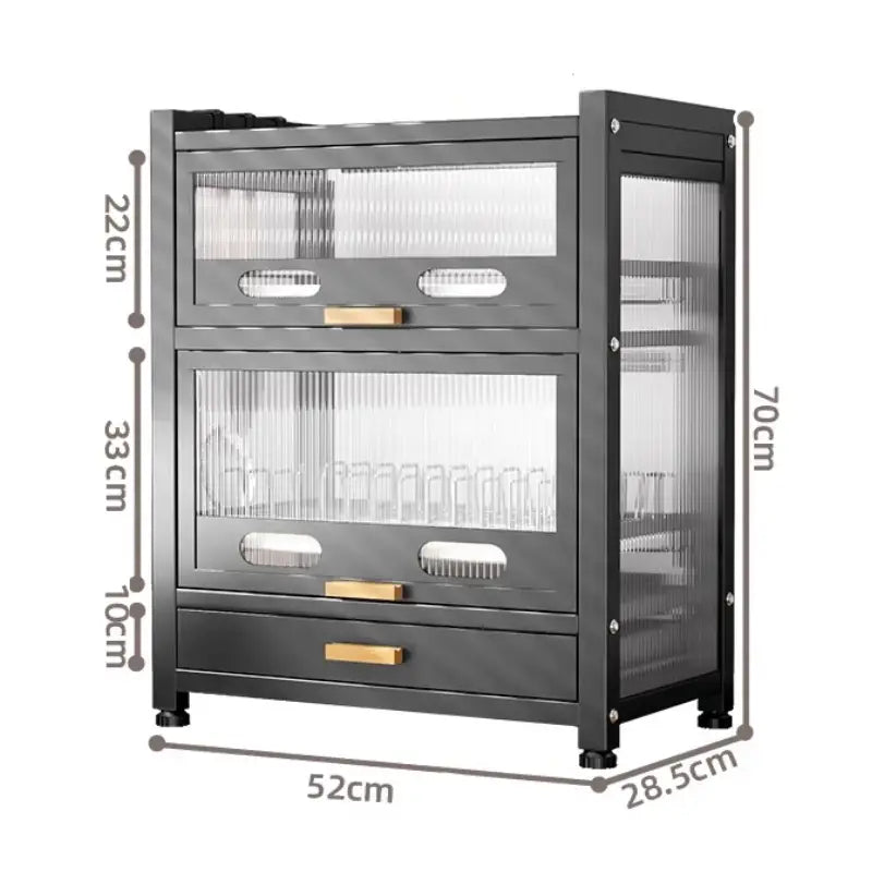 מיבש כלים חדשני עם שתי מגירות ומדף נשלף (70*28.5*52)