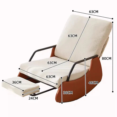 כיסא נדנדה עם משענת יד מתקפלת בצבע בז (85*60*80) דגם הנדריקס